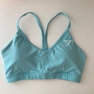 Gymshark V Neck Training Sports Bra in Turquoise